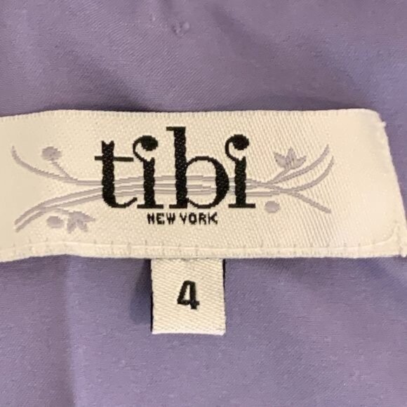 Tibi Dress Women Sleeveless Mini Flare Silk Sundress Pleats Solid Purple 4 Small - Picture 8 of 9